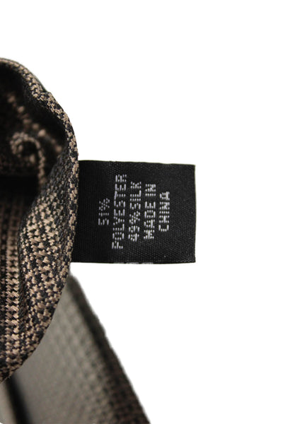 Calvin Klein Mens Satin Geometric Print Tie Brown