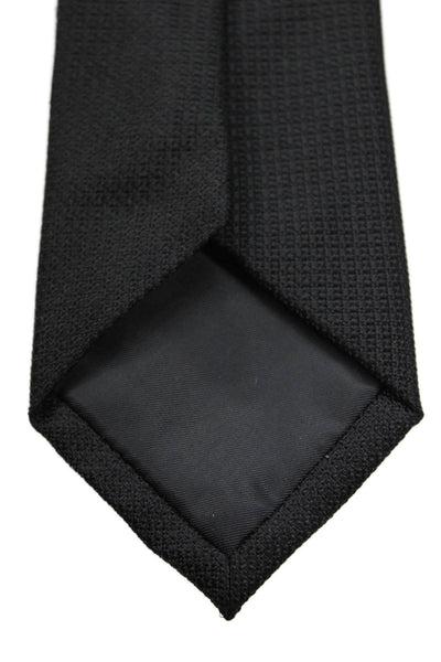 Calvin Klein Mens Satin Classic Length Tie Solid Black
