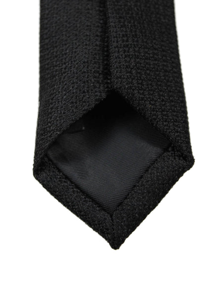 Calvin Klein Mens Satin Classic Length Tie Solid Black
