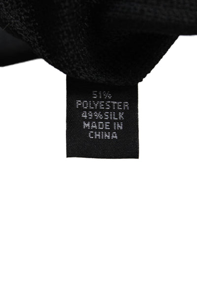 Calvin Klein Mens Satin Classic Length Tie Solid Black