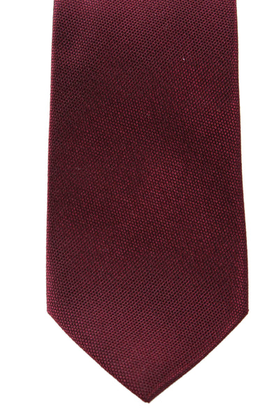 Calvin Klein Mens Satin Classic Length Tie Wine Red
