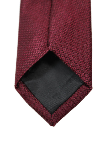 Calvin Klein Mens Satin Classic Length Tie Wine Red