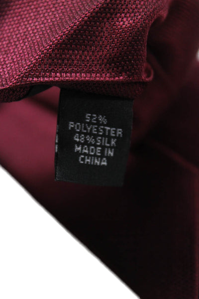 Calvin Klein Mens Satin Classic Length Tie Wine Red