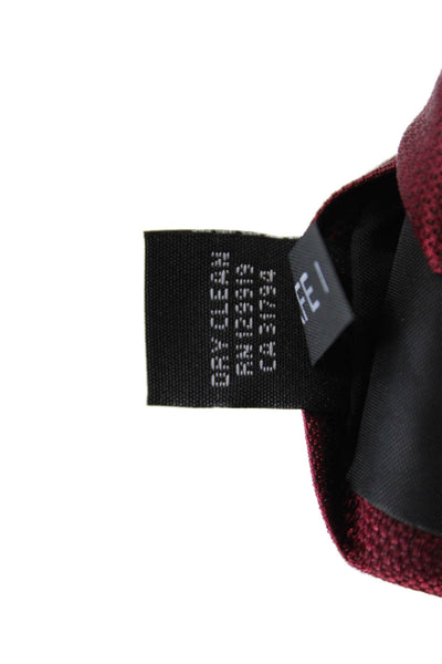 Calvin Klein Mens Satin Classic Length Tie Wine Red