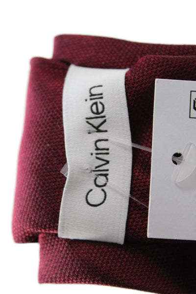 Calvin Klein Mens Satin Classic Length Tie Wine Red