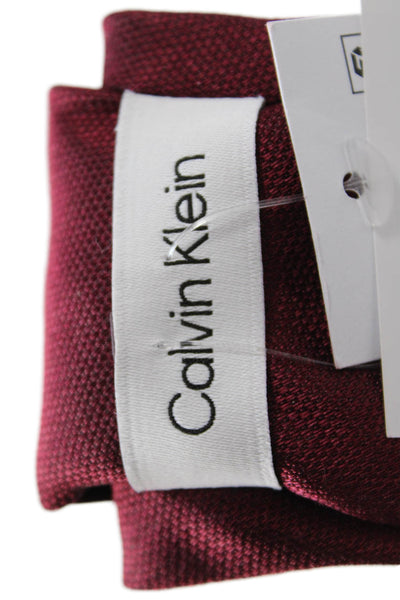 Calvin Klein Mens Satin Classic Length Tie Solid Red