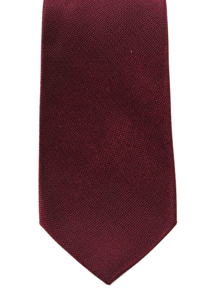 Calvin Klein Mens Satin Classic Length Neck Tie Wine Red