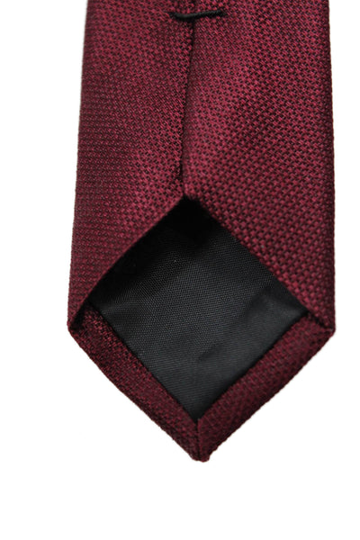 Calvin Klein Mens Satin Classic Length Neck Tie Wine Red