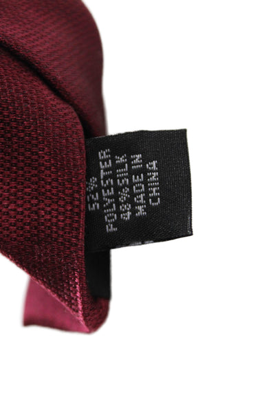 Calvin Klein Mens Satin Classic Length Neck Tie Wine Red