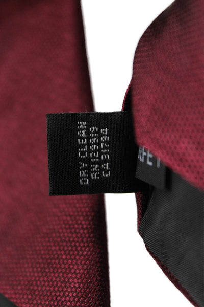 Calvin Klein Mens Satin Classic Length Neck Tie Wine Red