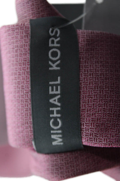 Michael Kors Silk Micro Geometric Print Tie Pink