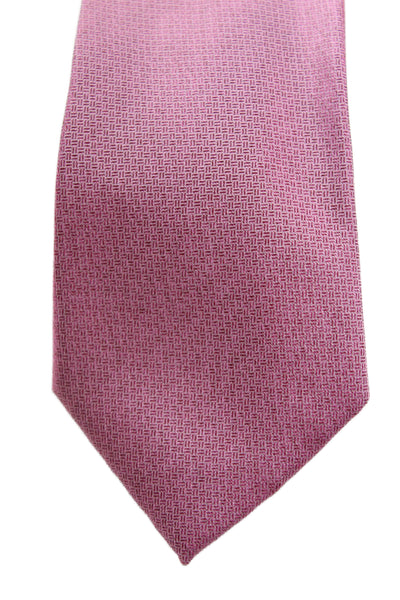 Michael Kors Silk Micro Geometric Print Tie Pink