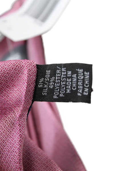 Michael Kors Silk Micro Geometric Print Tie Pink