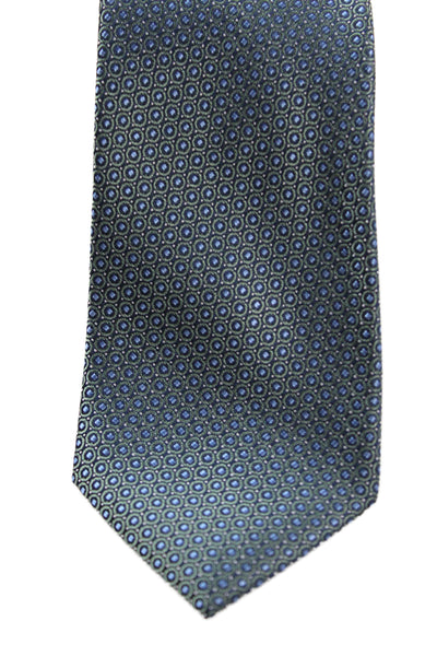 Michael Kors Mens Micro Geometric Pattern Tie Blue