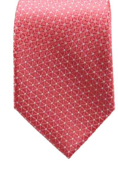 Calvin Klein Mens Geometric Print Classic Length Tie Orange
