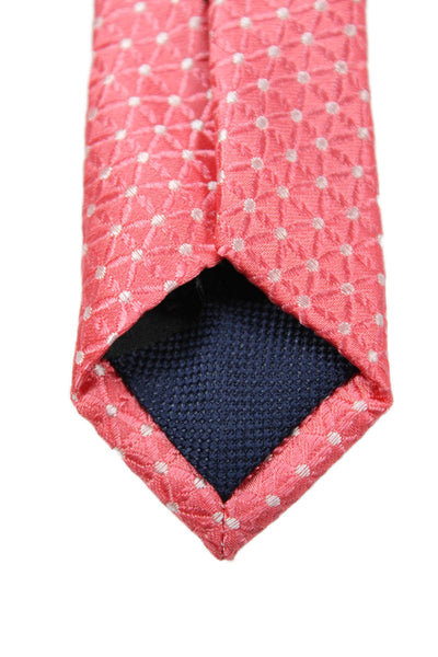 Calvin Klein Mens Geometric Print Classic Length Tie Orange