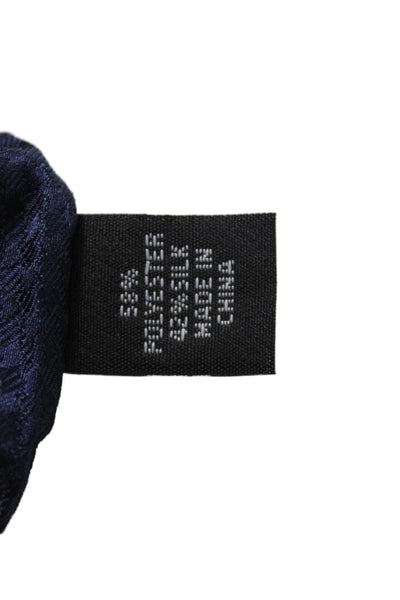 Calvin Klein Mens Satin Monochrome Houndstooth Tie Dark Blue