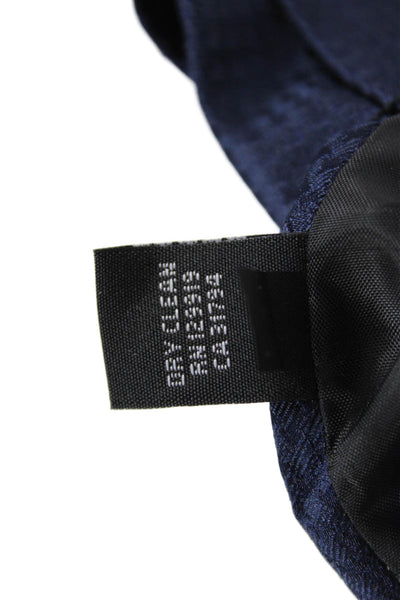Calvin Klein Mens Satin Monochrome Houndstooth Tie Dark Blue