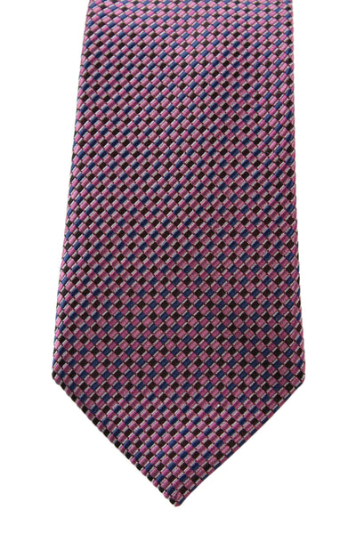 Michael Kors Mens Satin Micro Geometric Print Tie Red