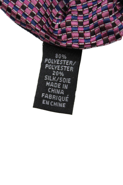 Michael Kors Mens Satin Micro Geometric Print Tie Red