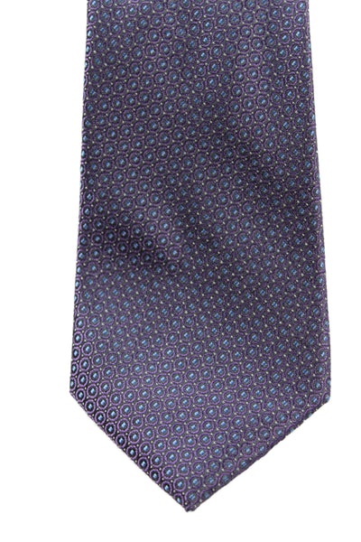 Michael Kors Mens Silk Micro Geometric Pattern Tie Purple