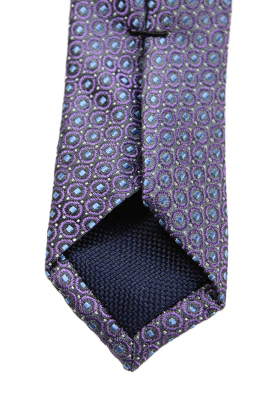 Michael Kors Mens Silk Micro Geometric Pattern Tie Purple