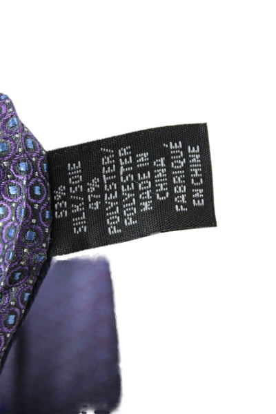 Michael Kors Mens Silk Micro Geometric Pattern Tie Purple