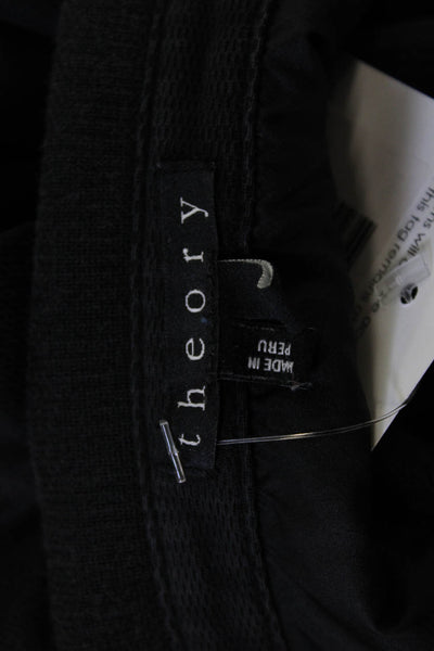 Theory Mens Short Sleeve Collared Polo Black Button Size L