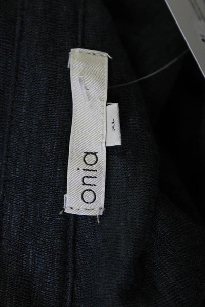 ONIA Mens Polo Collared Short Sleeve Dark Gray 100% Linen Size XL
