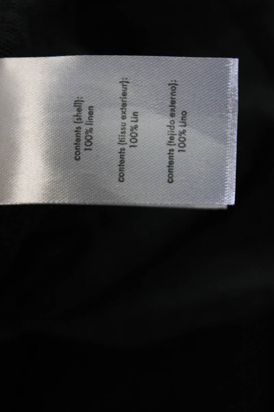 ONIA Mens Polo Collared Short Sleeve Dark Gray 100% Linen Size XL