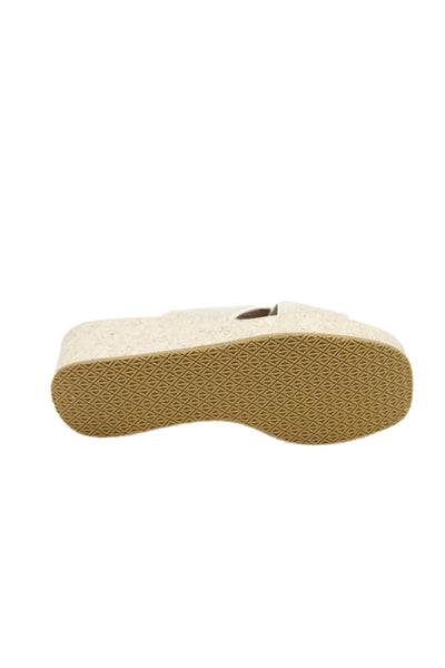 Donald J Pliner Womens Square Toe Platform Slip-On Sandals Beige Size 7.5
