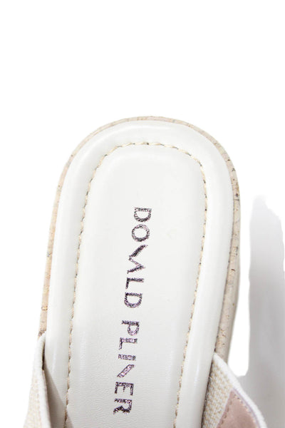 Donald J Pliner Womens Square Toe Platform Slip-On Sandals Beige Size 7.5