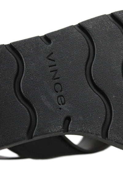 Vince Womens Leather Buckled Ankle Strap Wedge Sandals Brown Size 7.5