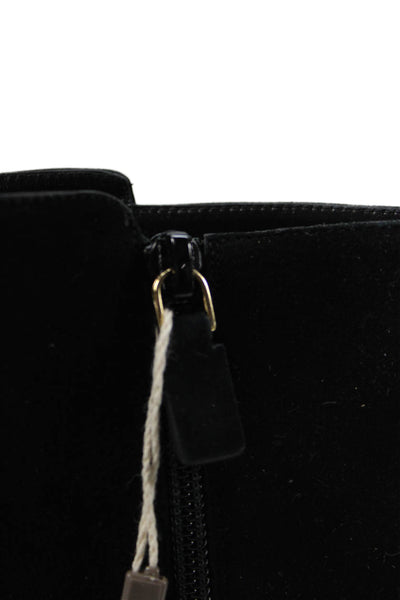 Stuart Weitzman Womens Suede Zip Buckled Pointed Toe Wedge Boots Black Size 8.5