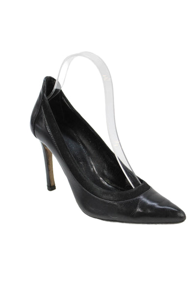 Banana Republic Womens Slip On Stiletto Pointed Toe Leather Pumps Black Size 6
