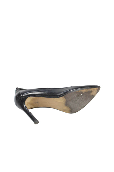 Banana Republic Womens Slip On Stiletto Pointed Toe Leather Pumps Black Size 6