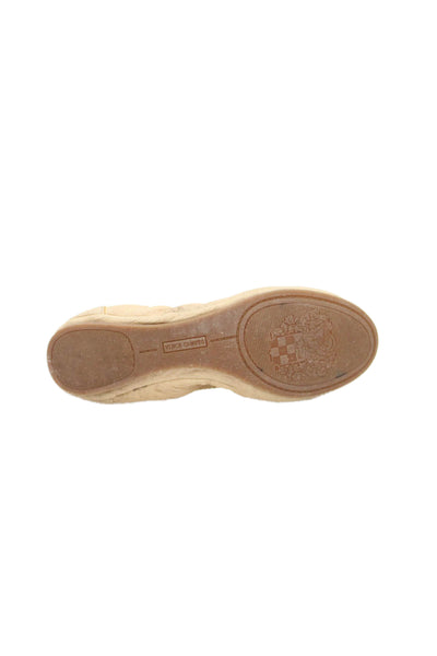 Vince Camuto Womens Slip On Round Toe Leather Ballet Flats Brown Size 6