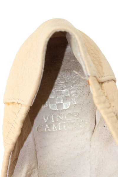 Vince Camuto Womens Slip On Round Toe Leather Ballet Flats Brown Size 6