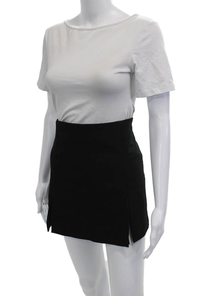 Zara Women Mini Skort Black Polyester Solid Size L