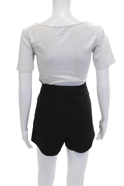 Zara Womens Mini Wrap Skort Black Polyester Blend Size L