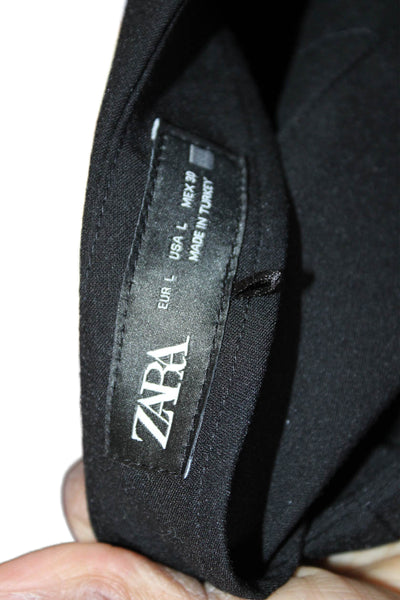 Zara Womens Mini Wrap Skort Black Polyester Blend Size L