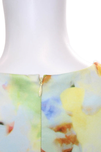 J.O.A. Womens A-Line Blue Floral Mini Dress Size L