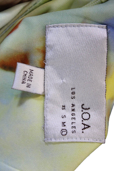 J.O.A. Womens A-Line Blue Floral Mini Dress Size L
