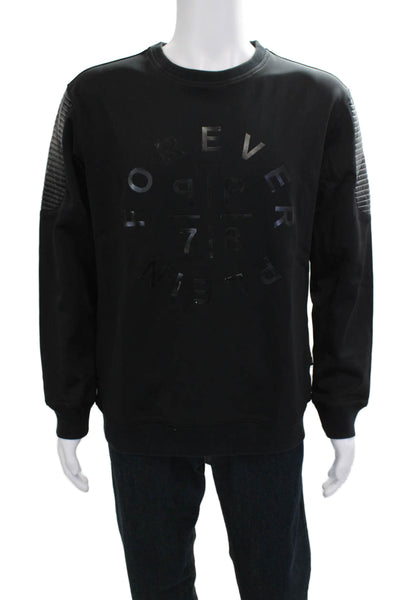 Phillip Plein Mens Pullover Sweatshirt Black 100% Cotton Graphic Size XL