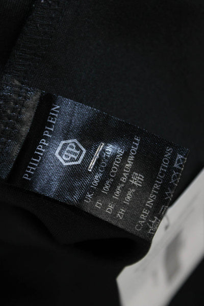Phillip Plein Mens Pullover Sweatshirt Black 100% Cotton Graphic Size XL