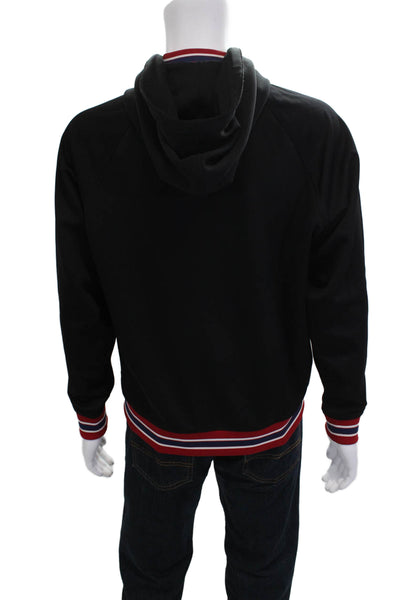 Sport The Kooples Mens Full-zip Hoodie Black Drawstring Size L