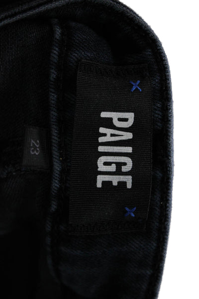 Paige Black Label Women High Rise Bootcut Jeans Dark Blue Petite Size 23