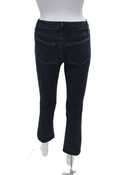 Paige Womens Cropped Skinny Jeans Dark Blue Mid Rise Petite Size 23