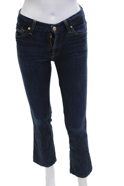 7 For All Mankind Women Bootcut Dark Blue Jeans Size 23