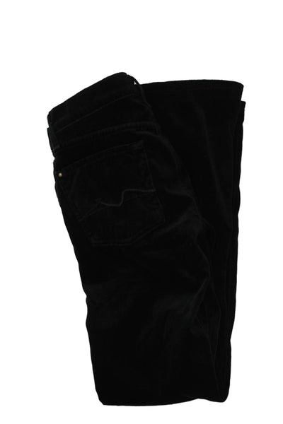 7 For All Mankind Women Black Button Pants 98% Cotton 2% Poly Size 25